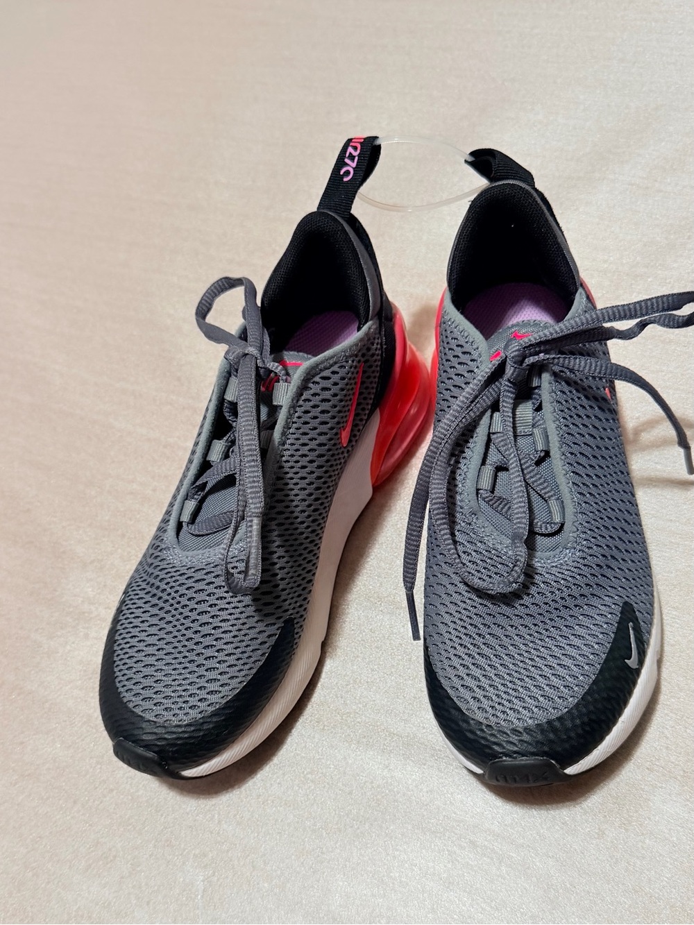 Nike Air Max 270 TD 'Grey Hyper Pink' sneakers size 2 Youth